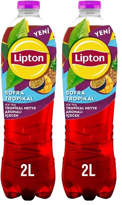 Lipton Ice Tea Tropikal Meyve Aromalı Soğuk Çay, Pet, 2 Litre 2li paket