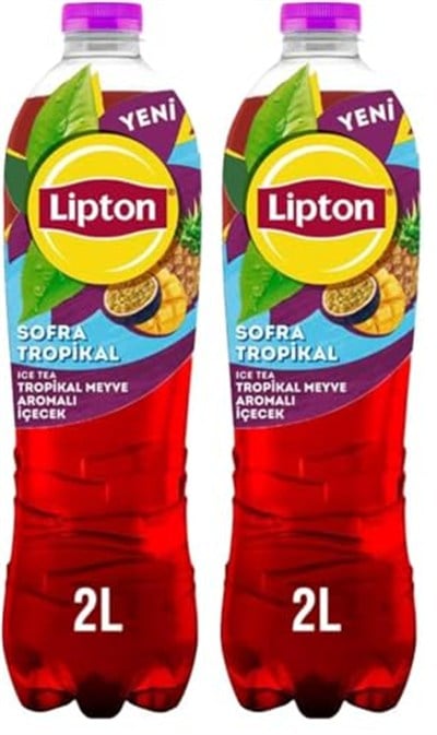 Lipton Ice Tea Tropikal Meyve Aromalı Soğuk Çay, Pet, 2 Litre 2li paket