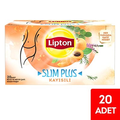 Lipton Slim Plus Kayısılı Bitki Meyve Çayı, 20li