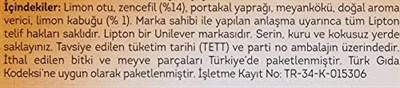 Lipton Zencefil Ve Limon Bardak Poşet Bitki Çayı 20li Paket