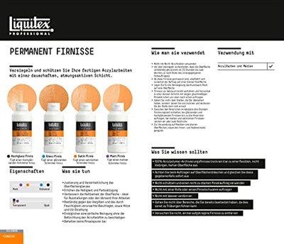 Liquitex 5204 Profesyonel Mat Vernik, Akrilik Boyalar İçin Son Kat Verniği - Saten Son Kat, Sararma Yapmayan, Eskimeye Karşı Dayanıklı, Hızlı Kuruyan, Arşiv Kalitesinde - 4oz Şişe, Şeffaf