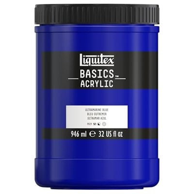Liquitex akrilik boya, monopigmentli sanatçı pigmentleri, akrilik, ultra deniz mavisi, Acrylfarbe - 946ml Topf