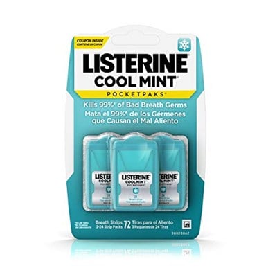 Listerine Pocketpaks Nefes Şeritleri, Havalı Nane, 72 Adet