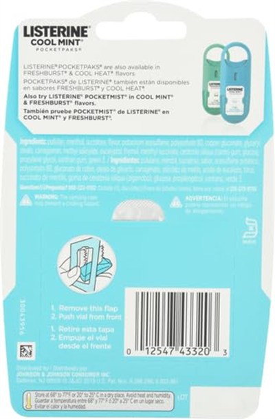 Listerine Pocketpaks Nefes Şeritleri, Havalı Nane, 72 Adet