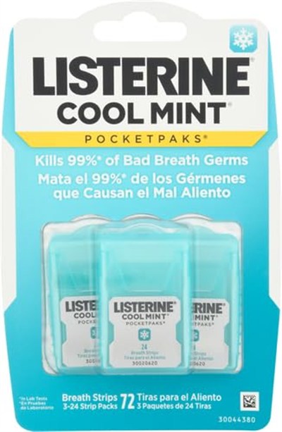 Listerine Pocketpaks Nefes Şeritleri, Havalı Nane, 72 Adet
