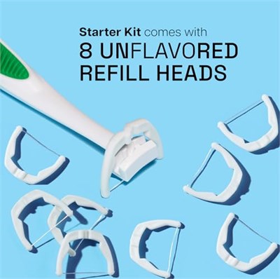Listerine Ultraclean Access Flosser, Ağız Bakımı ve Hijyen için 8 Tek Kullanımlık Geçmeli Diş Flosser Kafa Yedeği, Dayanıklı Diş İpi Plağı Çıkarmaya Yardımcı Olur (6lı Paket)