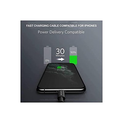 LivX Horizontal 20W Type C to Lightning iPhone iPad Hızlı Şarj ve Data Kablosu Space Gray BRT (2 Metre) - Seçenekler: 2 Metre, 1 Metre, 3 Metre