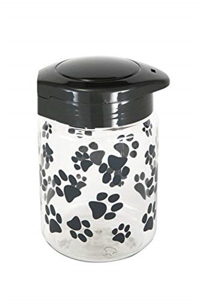 Lixit Köpekler, Kediler, Küçük Hayvanlar ve Kuşlar için Yiyecek ve Ödül Saklama Kavanozları. (1,814 ml, Gri) - Seçenekler: 44oz, 64oz, 128oz
