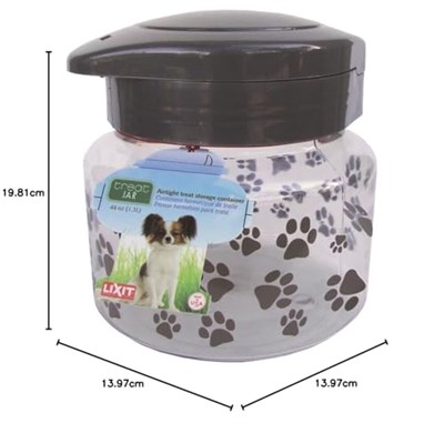 Lixit Köpekler, Kediler, Küçük Hayvanlar ve Kuşlar için Yiyecek ve Ödül Saklama Kavanozları. (1,814 ml, Gri) - Seçenekler: 44oz, 64oz, 128oz