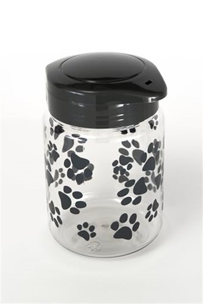 Lixit Köpekler, Kediler, Küçük Hayvanlar ve Kuşlar için Yiyecek ve Ödül Saklama Kavanozları. (1,814 ml, Gri) - Seçenekler: 44oz, 64oz, 128oz
