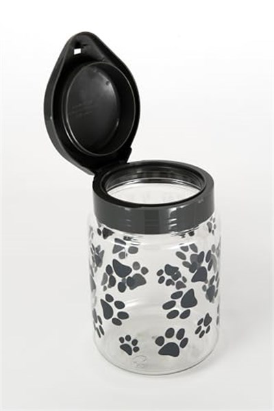 Lixit Köpekler, Kediler, Küçük Hayvanlar ve Kuşlar için Yiyecek ve Ödül Saklama Kavanozları. (1,814 ml, Gri) - Seçenekler: 44oz, 64oz, 128oz