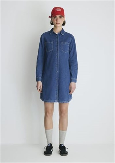 Liz Casual Koyu Mavi Jean Elbise 130656-86430