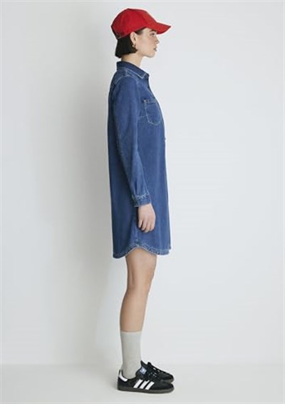 Liz Casual Koyu Mavi Jean Elbise 130656-86430