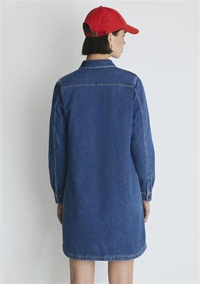 Liz Casual Koyu Mavi Jean Elbise 130656-86430