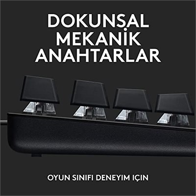 Logitech G G413 SE TKL Kablolu Oyuncu Klavyesi, Dokunsal Mekanik Anahtarlar, Arkadan Aydınlatmalı, Windows, macOS ile Uyumlu, Siyah