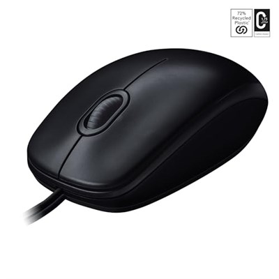 Logitech M100 USB Kablolu Mouse, PC, Mac, Dizüstü Bilgisayar ile Uyumlu, 1000 DPI Optik İzleme, Sağ ve Sol Elle Kullanıma Uygun, Siyah - Seçenekler: Karton Kutu