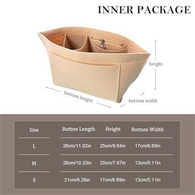 Longchamp çanta düzenleyici, Longchamp Pliage M için düzenleyici, Longchamp M için çanta düzenleyici, Longchamp için cüzdan düzenleyici, çok cepli keçe çanta düzenleyici, el çantası d - Bedenler: M, L