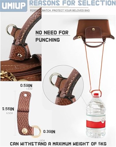 Longchamp Mini Çanta için Crossbody Kayış, Deri El Çantası Omuz Askısı Kiti Mini Longcamp Tote Çanta için Ayarlanabilir, Yeni Kahverengi-altın a, Brown-Gold A