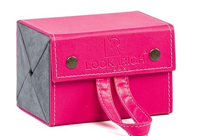 Look Rich El Yapımı Deri 4lü Gözlük Taşıma Ve Saklama Çantası- Pembe