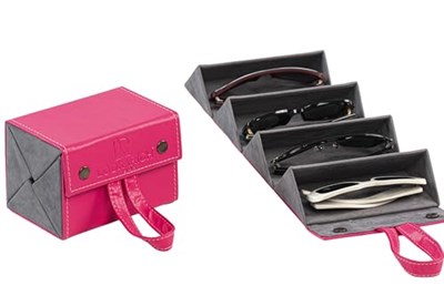 Look Rich El Yapımı Deri 4lü Gözlük Taşıma Ve Saklama Çantası- Pembe