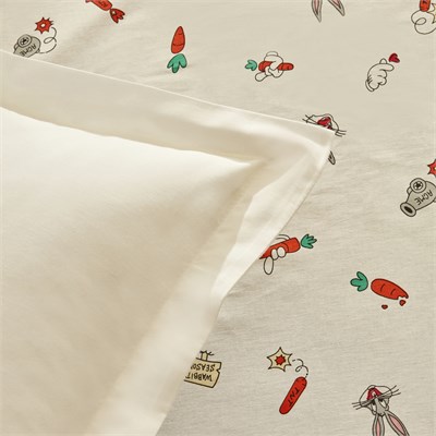 Looney Tunes Karaca Home Looney Tunes Carrot Crazy Tek Kişilik Çarşaf Takımı