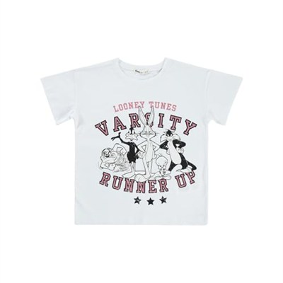 Looney Tunes Kız Çocuk Tişört 10-13 Yaş Beyaz