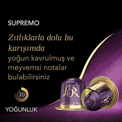 LOR Supremo, Core Collection, Yoğunluk 10, Yoğun Kavrulmuş ve Meyvemsi Notalar Espresso Kapsülleri, 10 Adet