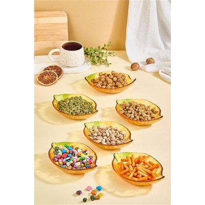 Lora Bianca Citrus 6lı Limon Formlu Cam Mini Çerez/meyve/meze Kasesi Seti