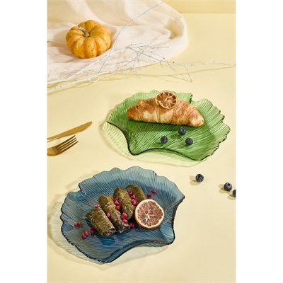 Lora Bianca Deniz Kabuğu Formlu 2li Cam Meze Ve Sunum Tabağı Seti