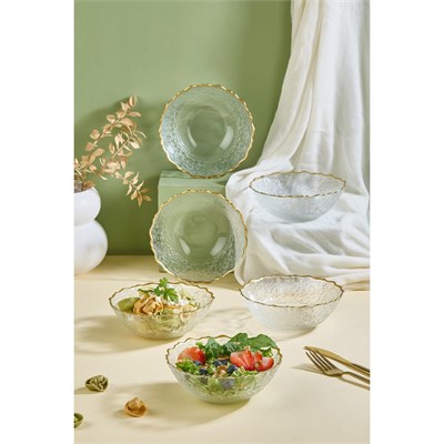 Lora Bianca Goblen Şeffaf 6 Parça 15 Cm Cam Salata/çorba/çerez Kasesi Seti Şeffaf