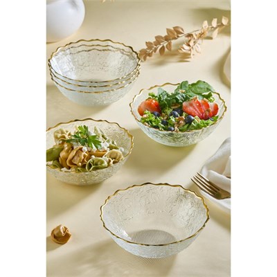 Lora Bianca Goblen Şeffaf 6 Parça 15 Cm Cam Salata/çorba/çerez Kasesi Seti Şeffaf