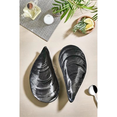 Lora Bianca İstiridye Cam Meze Servis Tabağı - 2 Li Paket