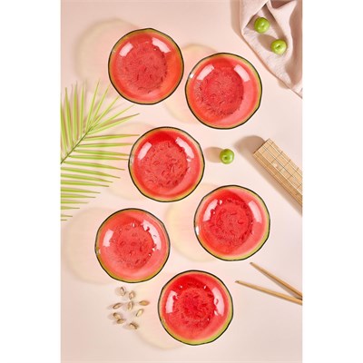 Lora Bianca Melona 6lı Karpuz Formlu Cam Çerez/meyve/meze Kasesi Seti