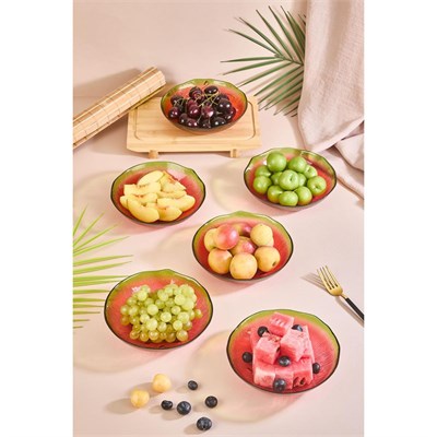 Lora Bianca Melona 6lı Karpuz Formlu Cam Çerez/meyve/meze Kasesi Seti