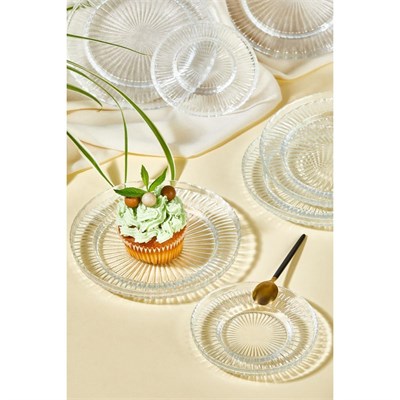 Lora Bianca Riva 12 Parça Çay Ve Pasta/tatlı Tabağı Seti Şeffaf