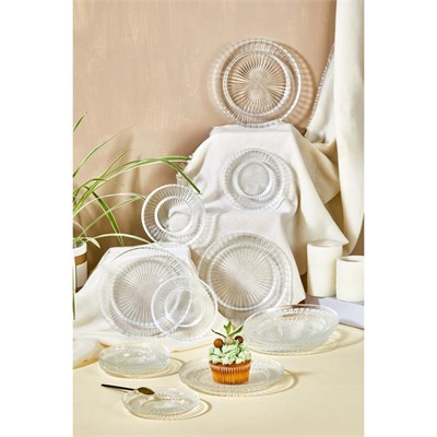 Lora Bianca Riva 12 Parça Çay Ve Pasta/tatlı Tabağı Seti Şeffaf