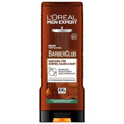 LOréal Men Expert Barber Club XXL Erkek Duş Jeli, Vücut, Saç ve Sakal İçin, 400 ml