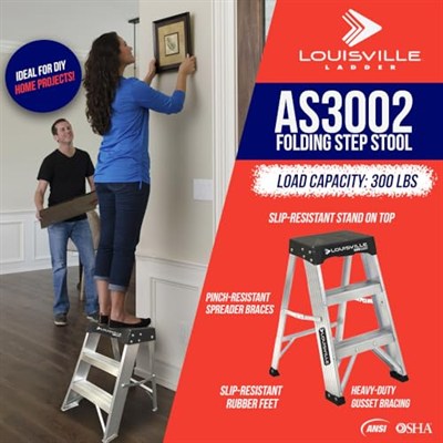 Louisville Ladder AS3002 6966014, 2 ft, siyah