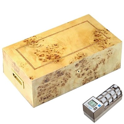 Lubinski İtaly Sedir Humidor Puro Kutusu Mapa Kavak 200s CigarSpa Elektronik Nemlendirme