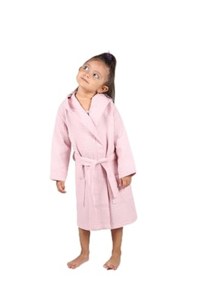 Luckka Pike Çocuk Bornoz Waffle Kumaş - ZTWAF00 2-4 Yaş Pembe