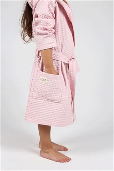 Luckka Pike Çocuk Bornoz Waffle Kumaş - ZTWAF00 2-4 Yaş Pembe