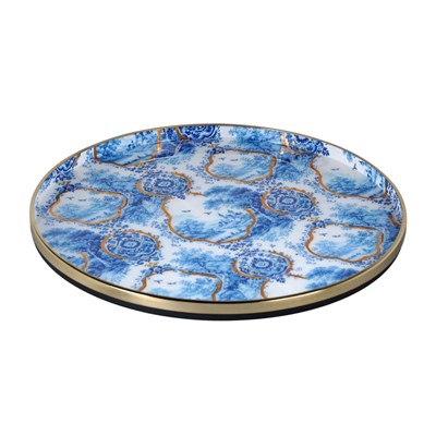 Lucky Art Blue Heritage Dekoratif Tepsi 41cm