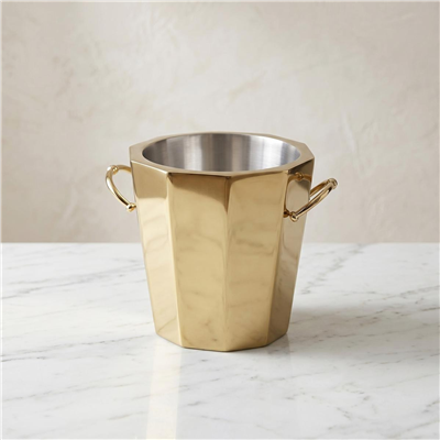 Lucky Art Gold Paslanmaz Çelik Dekoratif Buz Kovası 24 Cm