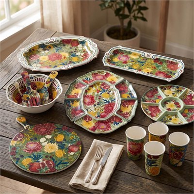 Lucky Art Nivara Melamin Oval Sunum Tabağı 50 Cm