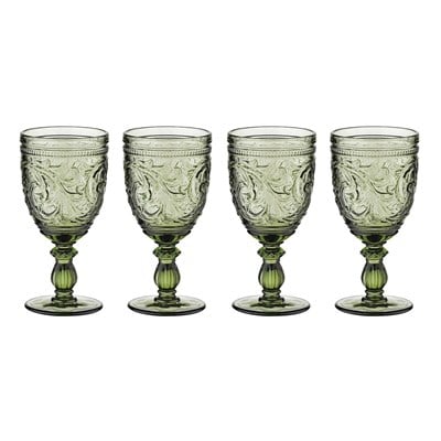 Lucky Art Violette 4’lü Yeşil Cam Kadeh Seti 300 Ml