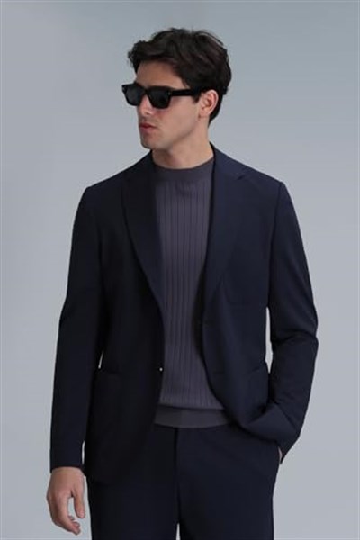 Lufian Erkek Asel Spor Slim Fit Blazer Ceket 111140167 Lacivert