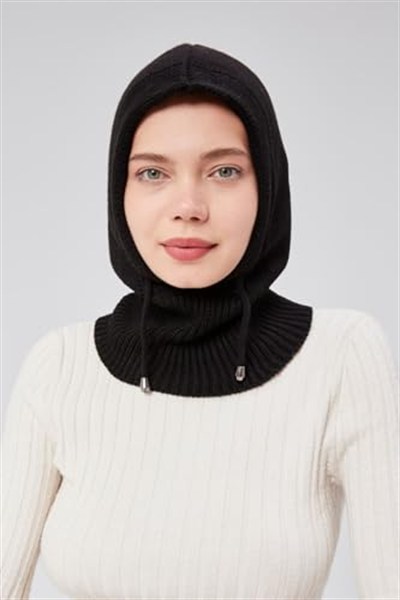 Lüks Kadın Kışlık Balaclava Triko Örme Başlık