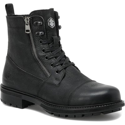 LUMBERJACK RAMONES 1PR HAKİKİ DERİ FERMUARLI CASUAL GÜNLÜK ERKEK BOT SİYAH 42