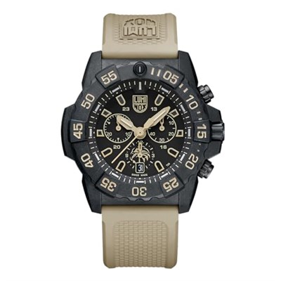 Luminox Erkek Kronograf İsviçre Kuvars Mekanizması Saat Kauçuk Bileklik XS.3590.NSF.Set, Siyah, Kayış