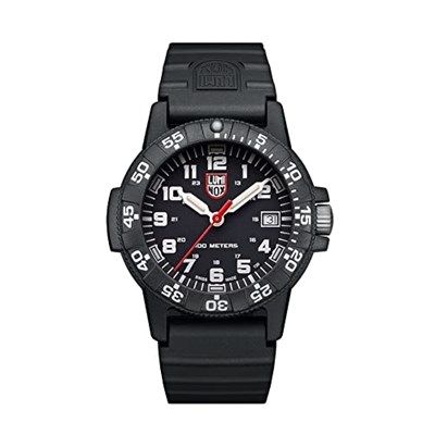 Luminox Leatherback SEA Turtle XS.0301.L Erkek Saati Küçük 39 mm - Askeri Saat Siyah Tarih Göstergeli 100 m Su Geçirmez, Schwarz, Bant